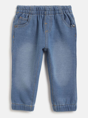 Boys Medium Blue Knitted Jeans